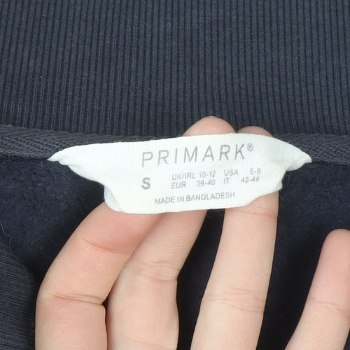 Primark Women Navy Blue 1/2 Zip High Neck Sweatshirt Size 10-12