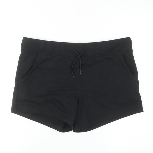 Avenue Womens Black Cotton Blend Casual Shorts Size 12-14