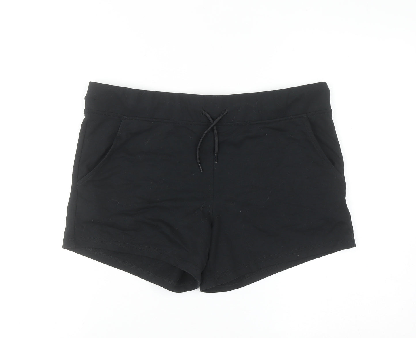 Avenue Womens Black Cotton Blend Casual Shorts Size 12-14