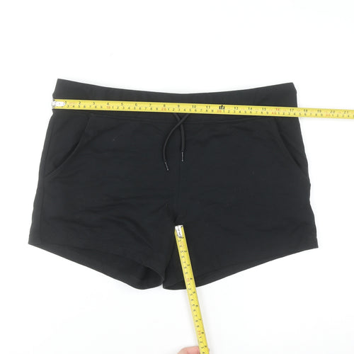 Avenue Womens Black Cotton Blend Casual Shorts Size 12-14