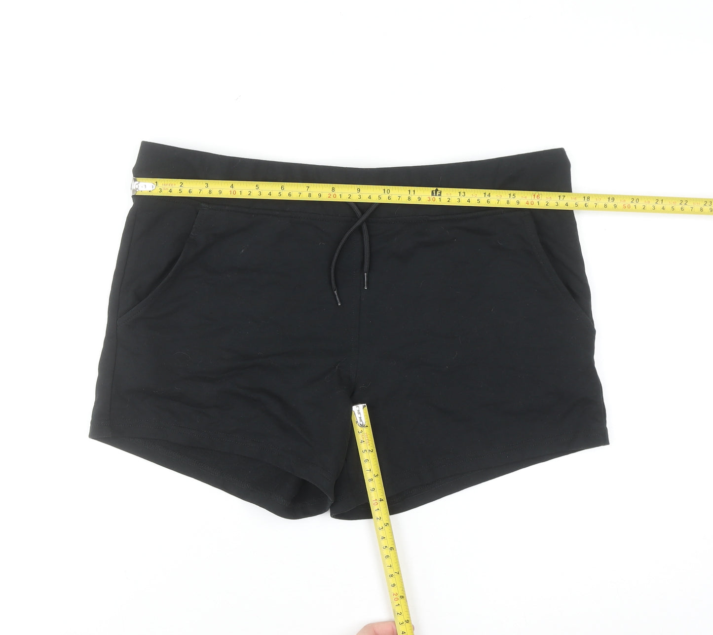 Avenue Womens Black Cotton Blend Casual Shorts Size 12-14