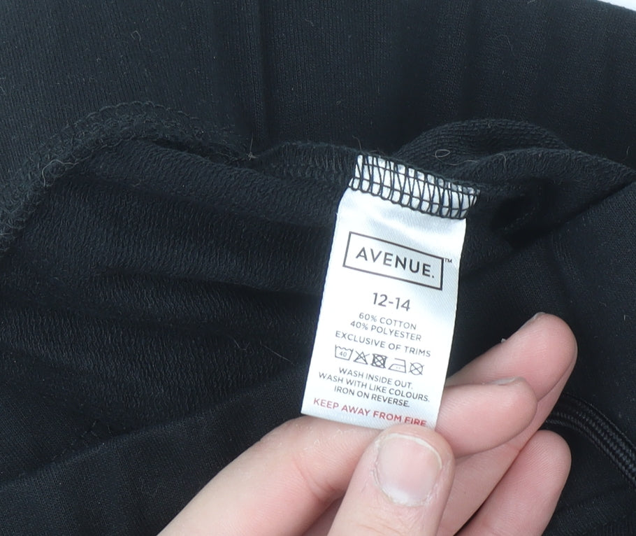 Avenue Womens Black Cotton Blend Casual Shorts Size 12-14