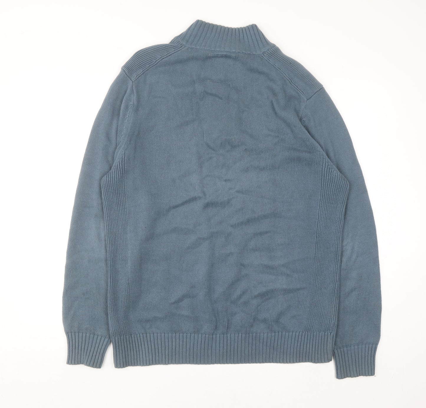 Next Men's Blue Cotton Henley Jumper Size L