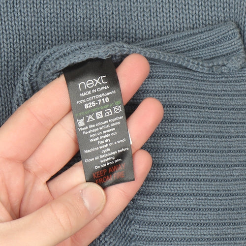 Next Men's Blue Cotton Henley Jumper Size L