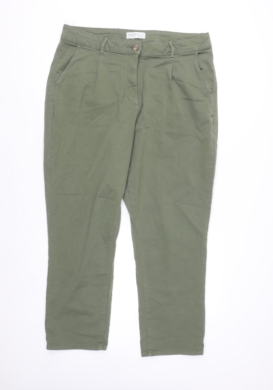 Primark Women’s Green Chino Trousers Size 18 Cotton Blend