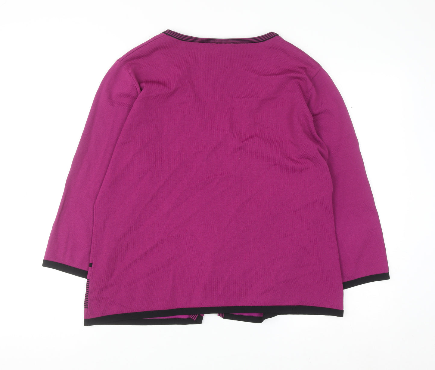 Roman Women's Purple Beaded 3/4 Sleeve V-Neck Cardigan Size 18