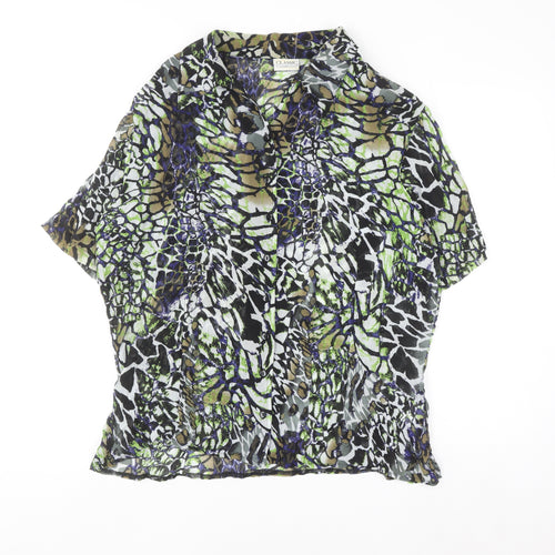 Classic by Michèle Boyard Women's Multicoloured Animal Print Chiffon Blouse Size 20