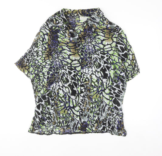 Classic by Michèle Boyard Women's Multicoloured Animal Print Chiffon Blouse Size 20