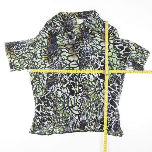 Classic by Michèle Boyard Women's Multicoloured Animal Print Chiffon Blouse Size 20