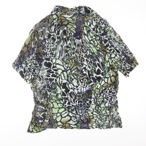 Classic by Michèle Boyard Women's Multicoloured Animal Print Chiffon Blouse Size 20