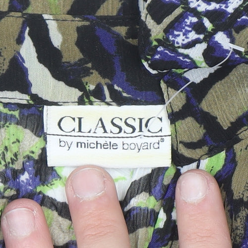 Classic by Michèle Boyard Women's Multicoloured Animal Print Chiffon Blouse Size 20