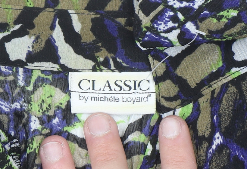 Classic by Michèle Boyard Women's Multicoloured Animal Print Chiffon Blouse Size 20