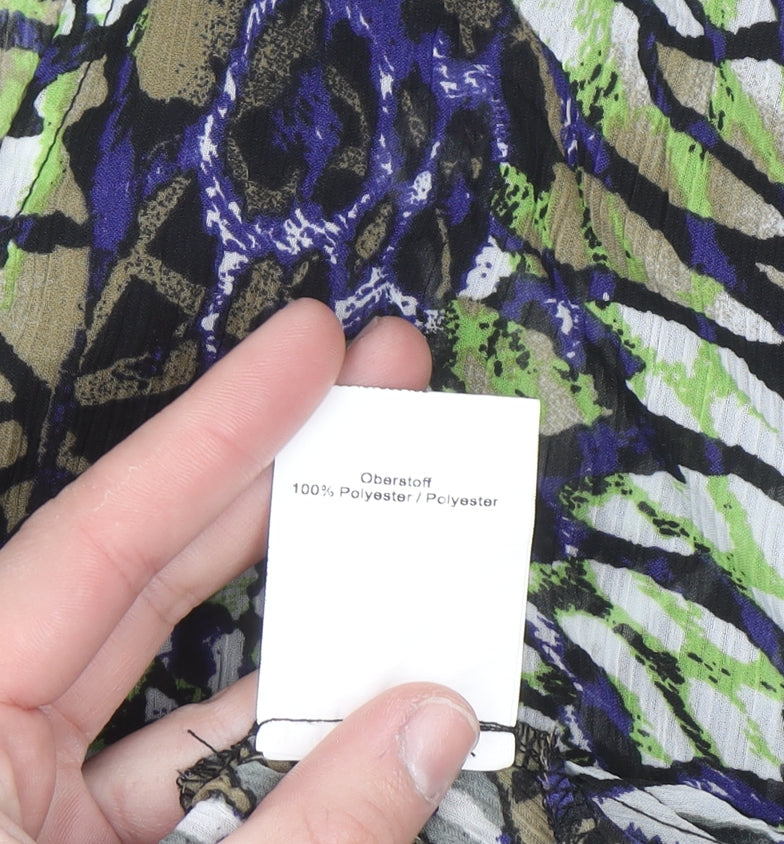 Classic by Michèle Boyard Women's Multicoloured Animal Print Chiffon Blouse Size 20
