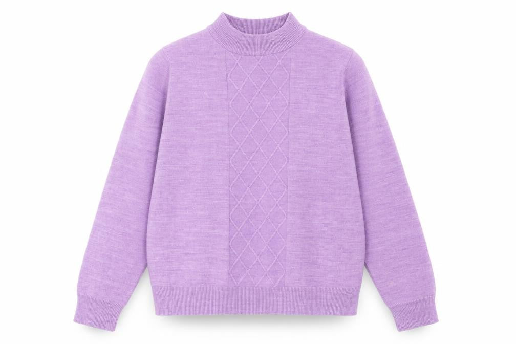 Honor Millburn Women's Purple Mock Neck Argyle Knit Jumper Size M 14-16