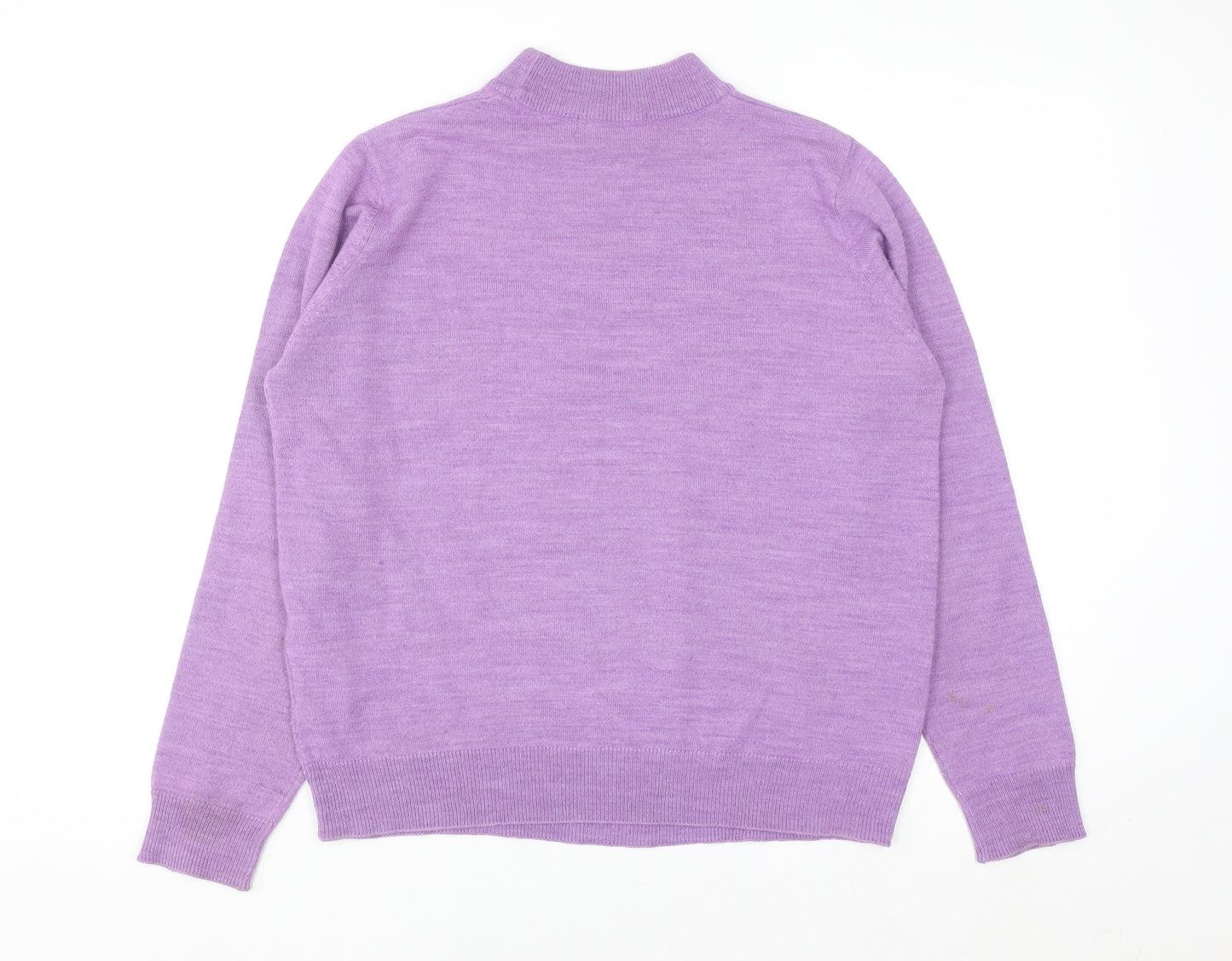 Honor Millburn Women's Purple Mock Neck Argyle Knit Jumper Size M 14-16