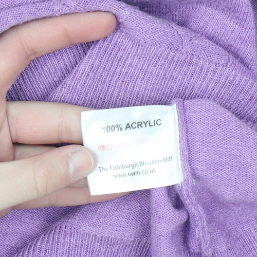 Honor Millburn Women's Purple Mock Neck Argyle Knit Jumper Size M 14-16