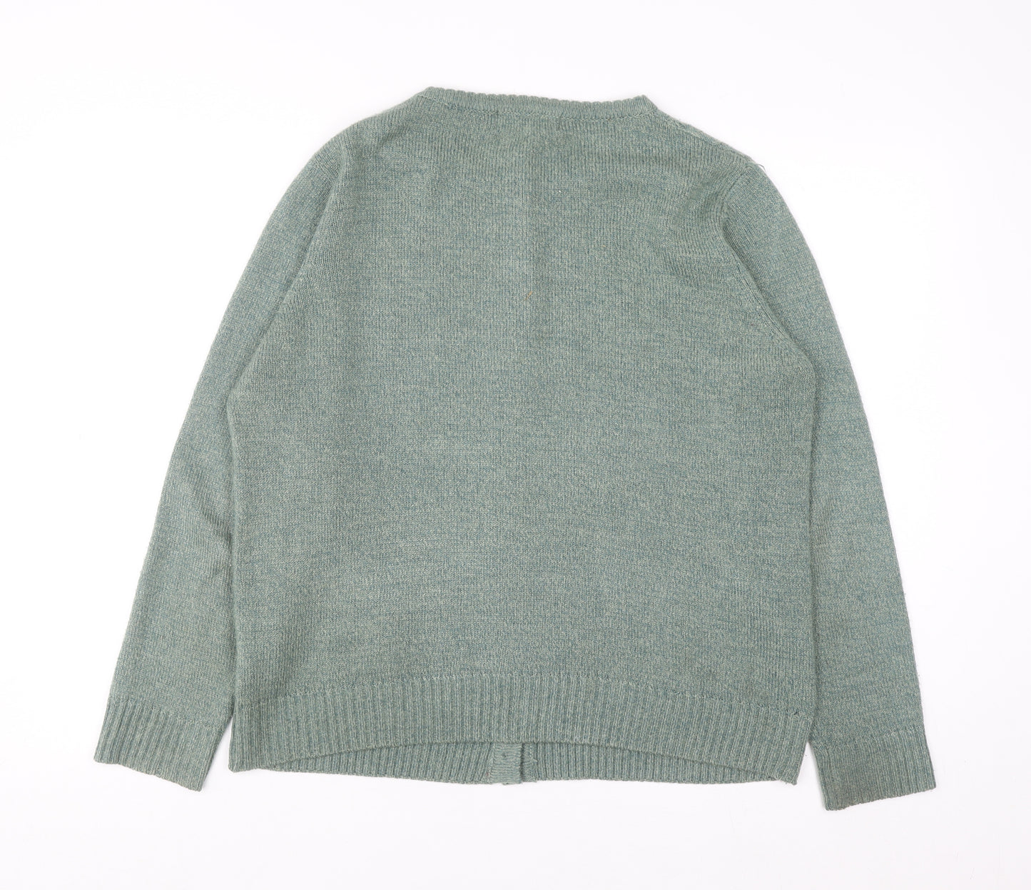 Honor Millburn Women's Green Cable-Knit Acrylic Cardigan Size 14-16
