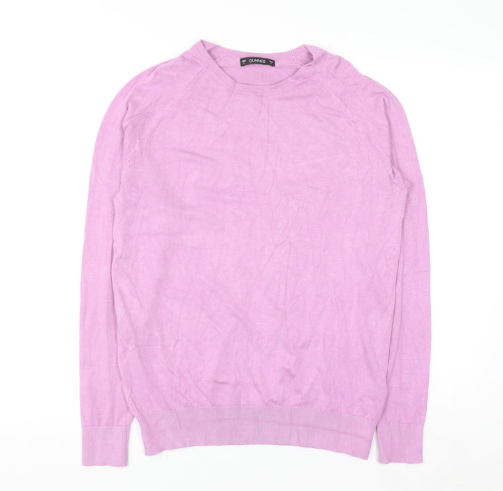 Dunnes Women's Pink Crew Neck Pullover Jumper Size 16