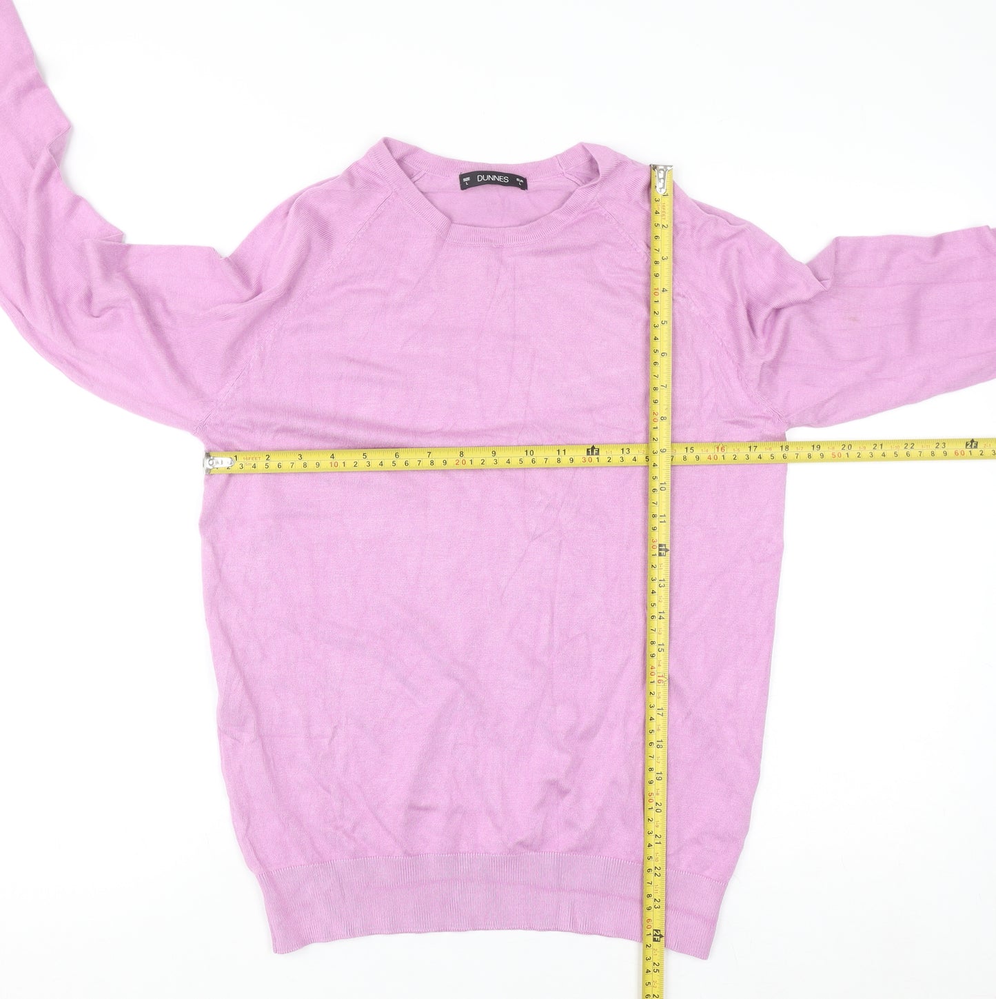 Dunnes Women's Pink Crew Neck Pullover Jumper Size 16