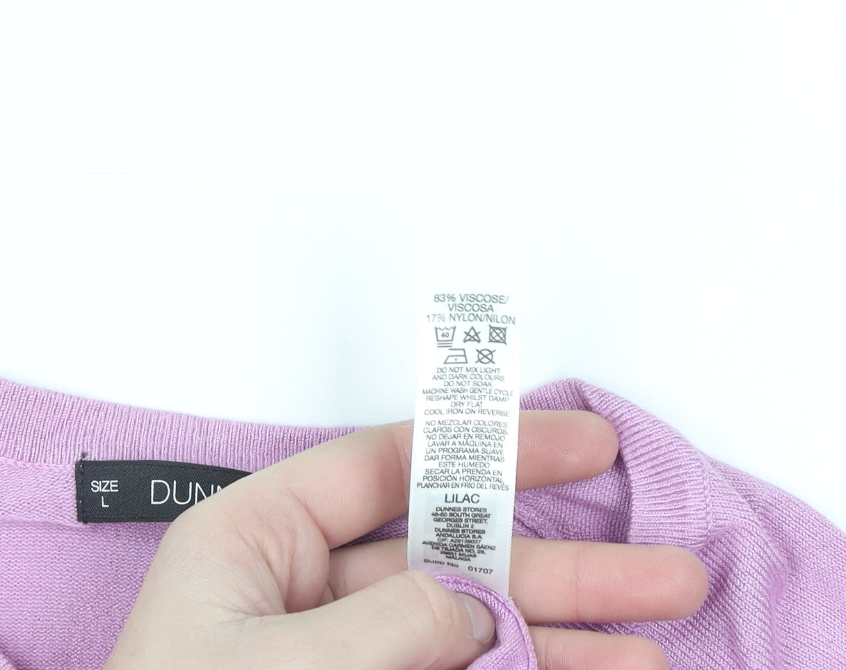 Dunnes Women's Pink Crew Neck Pullover Jumper Size 16