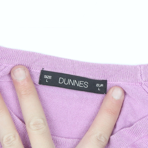 Dunnes Women's Pink Crew Neck Pullover Jumper Size 16