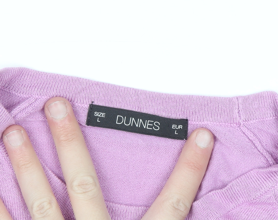 Dunnes Women's Pink Crew Neck Pullover Jumper Size 16