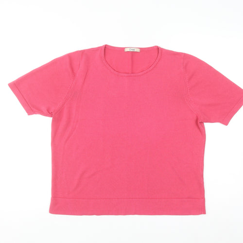 Marks and Spencer Womens Pink Short Sleeve Acrylic Pullover Jumper Size 14