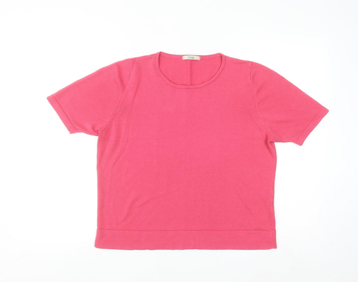 Marks and Spencer Womens Pink Short Sleeve Acrylic Pullover Jumper Size 14
