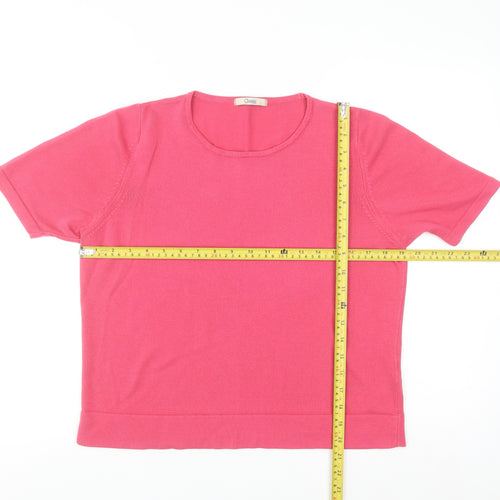 Marks and Spencer Womens Pink Short Sleeve Acrylic Pullover Jumper Size 14