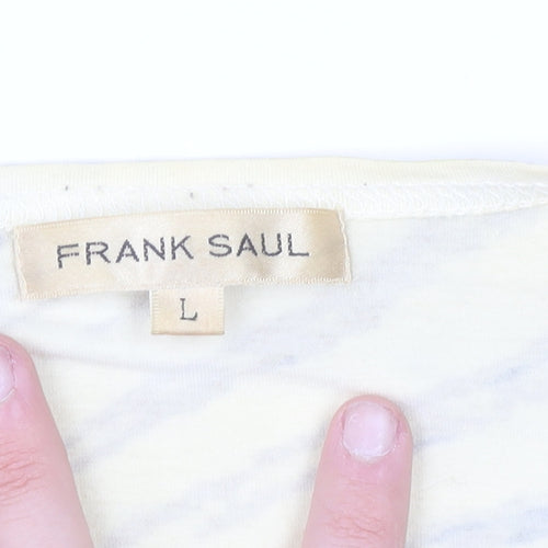 Frank Saul Women’s Beige Animal Print Cotton Elastane T-Shirt Size L
