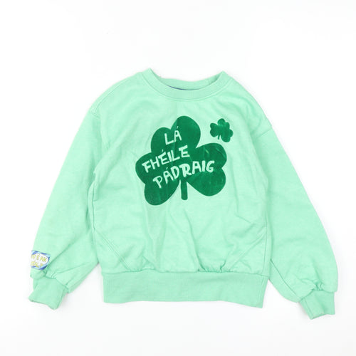 Leigh Tucker Willow Boys Green 5-6 Years Pullover St Patrick’s Day Sweatshirt