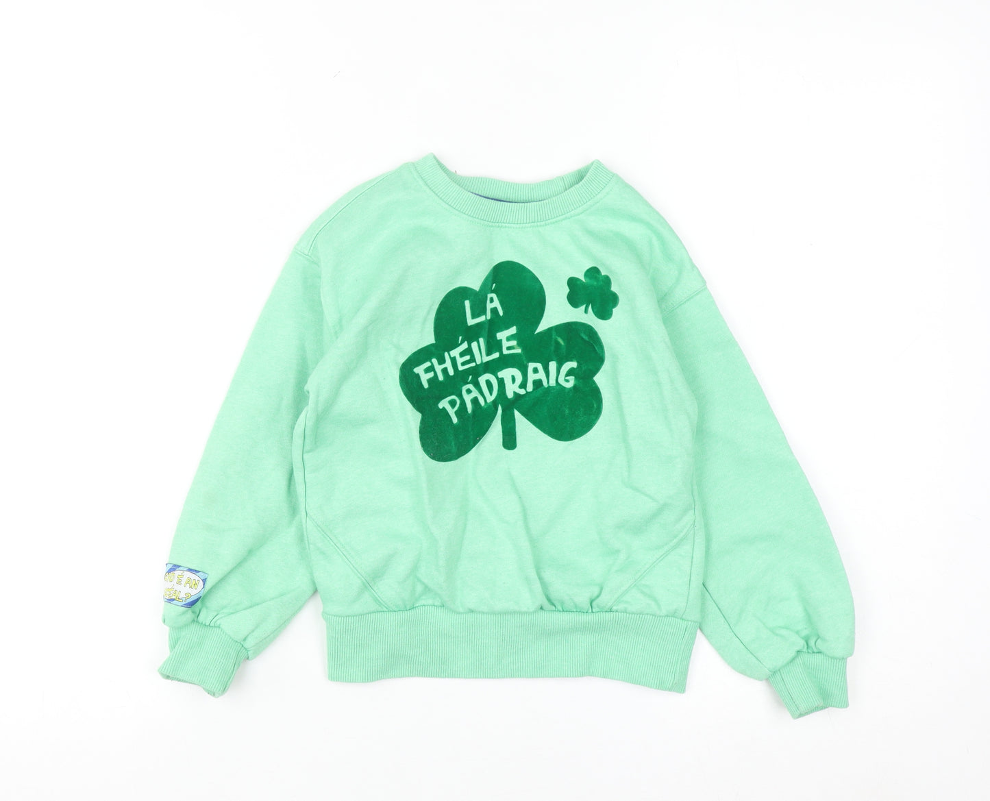 Leigh Tucker Willow Boys Green 5-6 Years Pullover St Patrick’s Day Sweatshirt