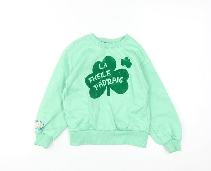 Leigh Tucker Willow Boys Green 5-6 Years Pullover St Patrick’s Day Sweatshirt