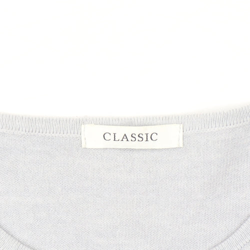 Marks and Spencer Women Silver Grey Size 16 Classic Button Cardigan
