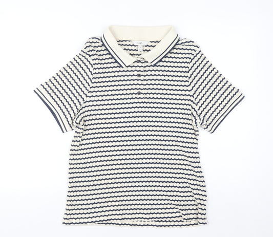 Marks and Spencer Women's Multicoloured Striped Polo Shirt Size 20