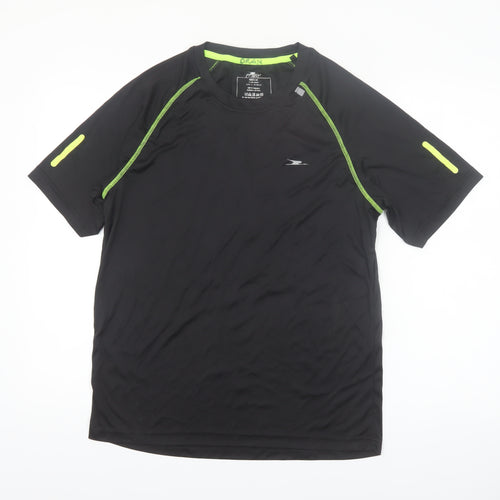 Crane Men's Black Medium Athletic Running T-Shirt