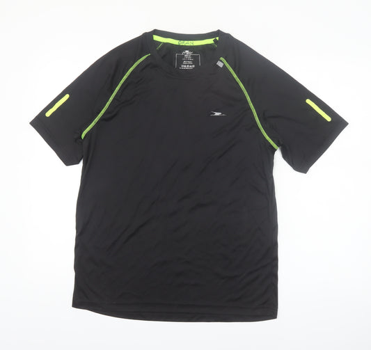 Crane Men's Black Medium Athletic Running T-Shirt