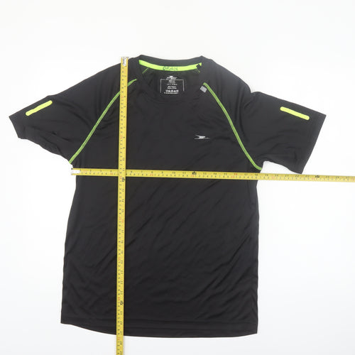 Crane Men's Black Medium Athletic Running T-Shirt