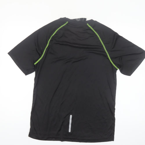 Crane Men's Black Medium Athletic Running T-Shirt