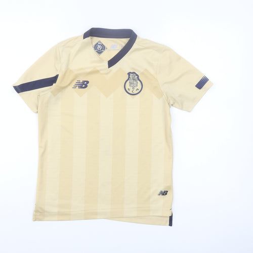 New Balance Boys Beige FC Porto Short Sleeve Football Jersey Size 146