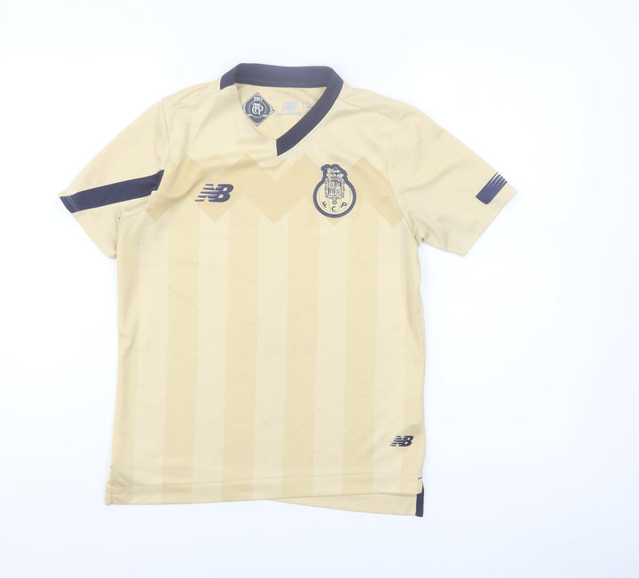 New Balance Boys Beige FC Porto Short Sleeve Football Jersey Size 146