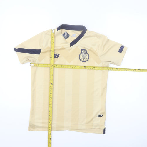 New Balance Boys Beige FC Porto Short Sleeve Football Jersey Size 146