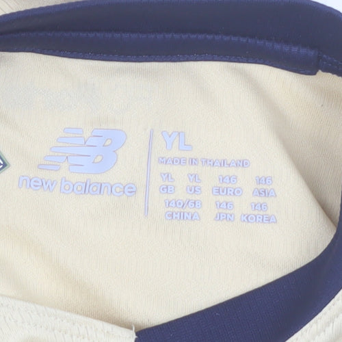 New Balance Boys Beige FC Porto Short Sleeve Football Jersey Size 146