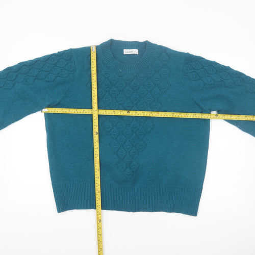 Gallery Women’s Teal Cable-Knit Crew Neck Jumper Size L