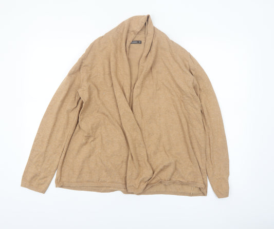 Dunnes Women’s Beige Knit Cardigan M Viscose Blend Long Sleeve