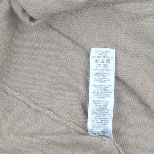 Dunnes Women’s Beige Knit Cardigan M Viscose Blend Long Sleeve