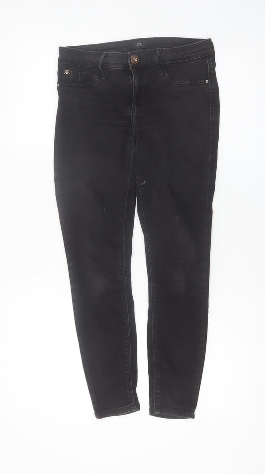 River Island Womens Black Skinny Jeans Size 10 Slim Fit Denim