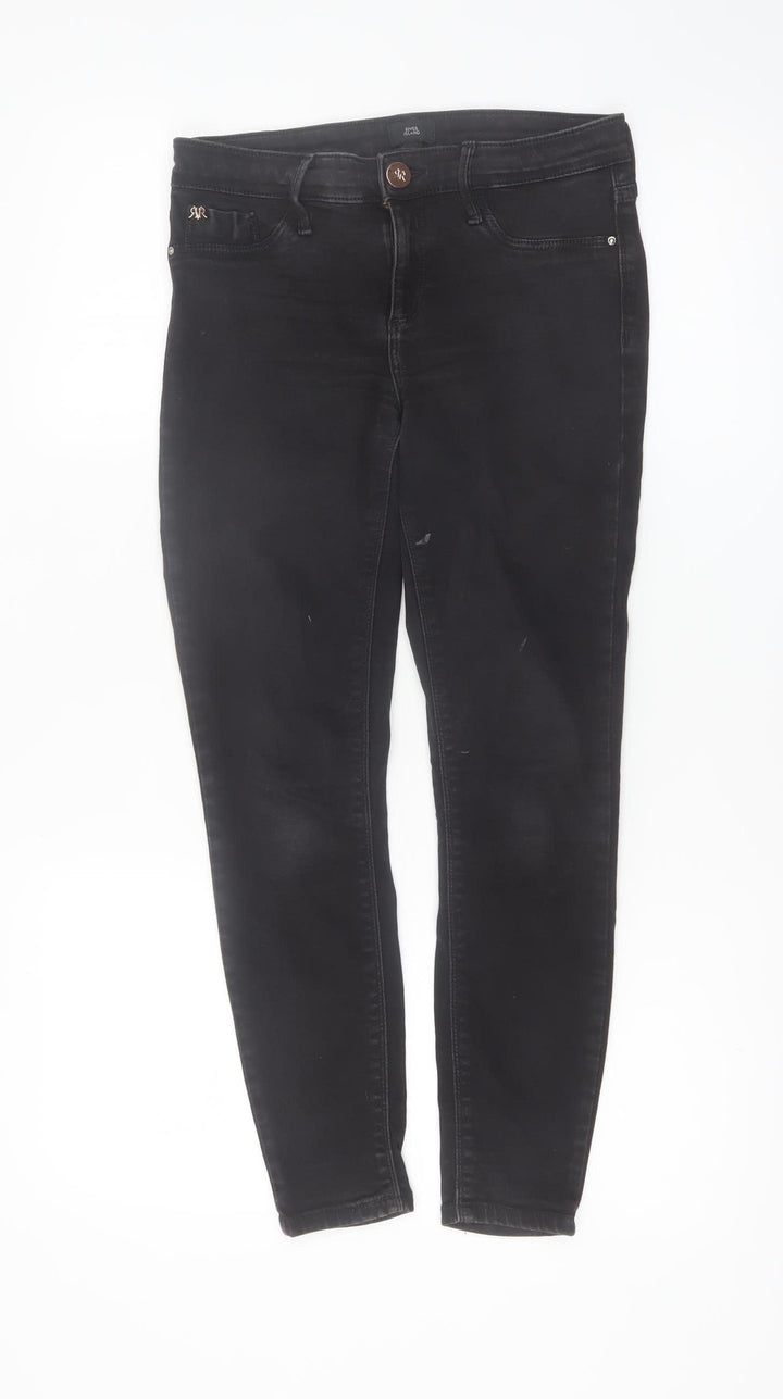 River Island Womens Black Skinny Jeans Size 10 Slim Fit Denim