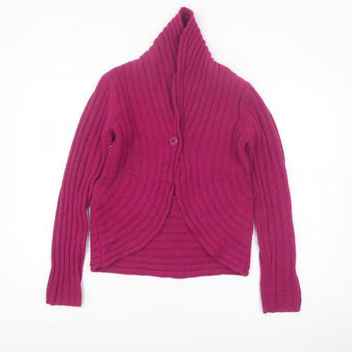 Stanfield Womens Pink Wool Blend Cardigan Jumper Size L