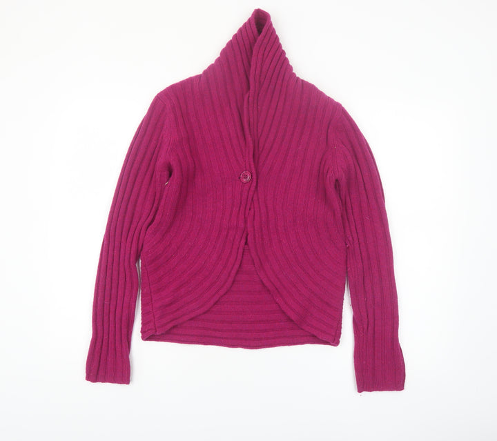 Stanfield Womens Pink Wool Blend Cardigan Jumper Size L